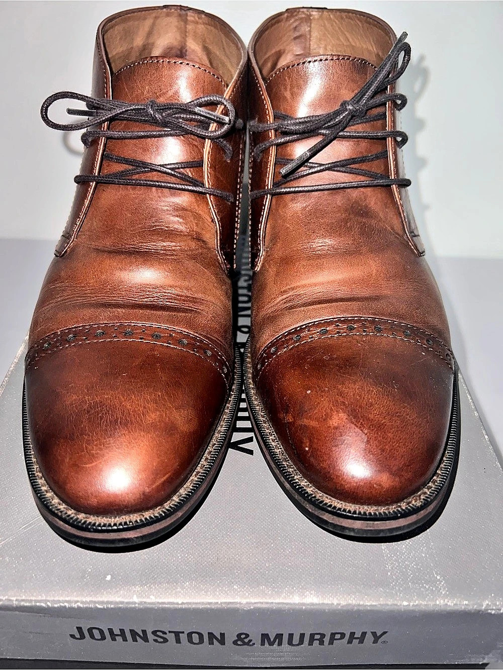 Johnston & Murphy Tyndall Men's Brown Leather Boots US 8 M